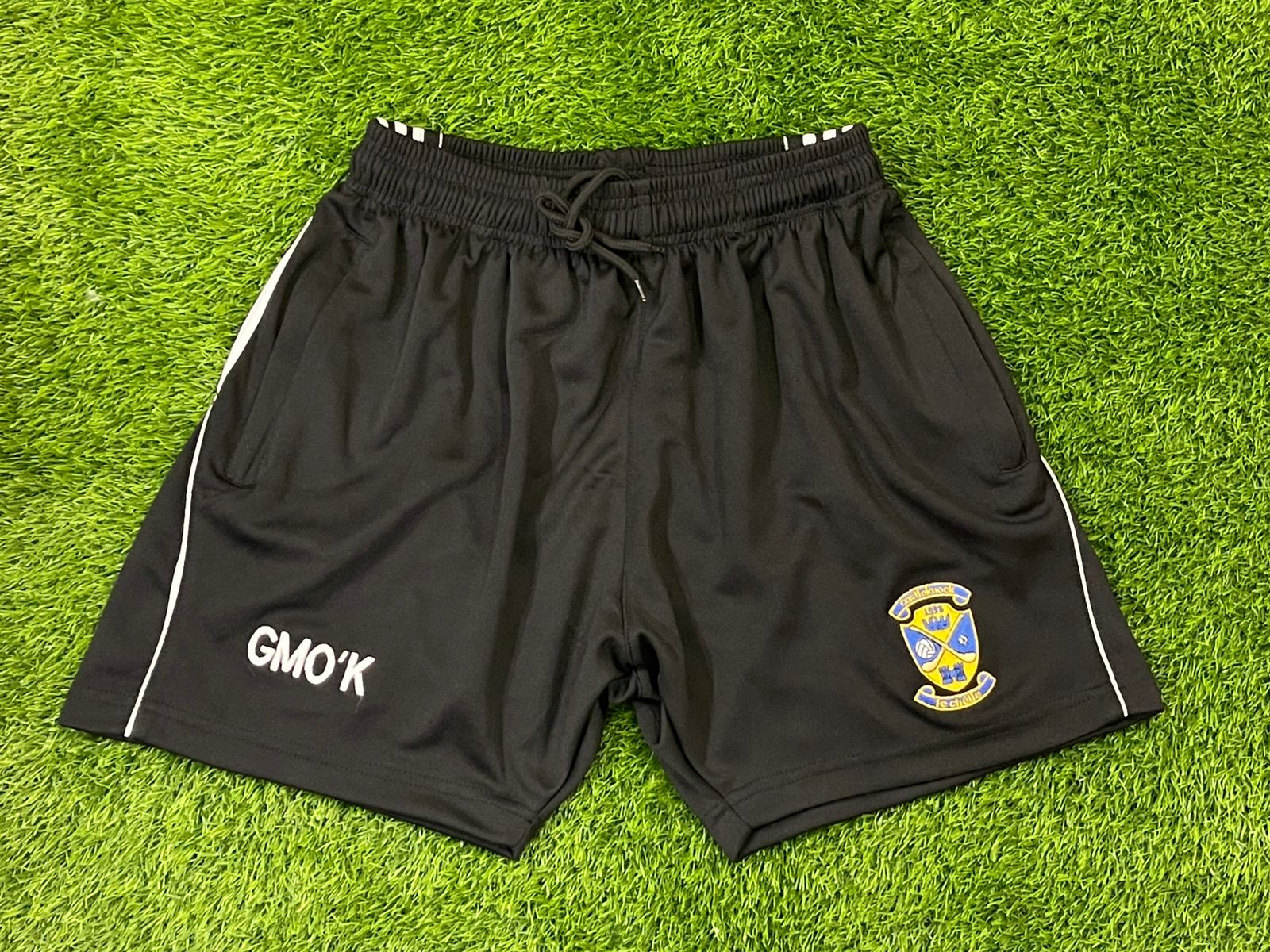 Black personalised team shorts