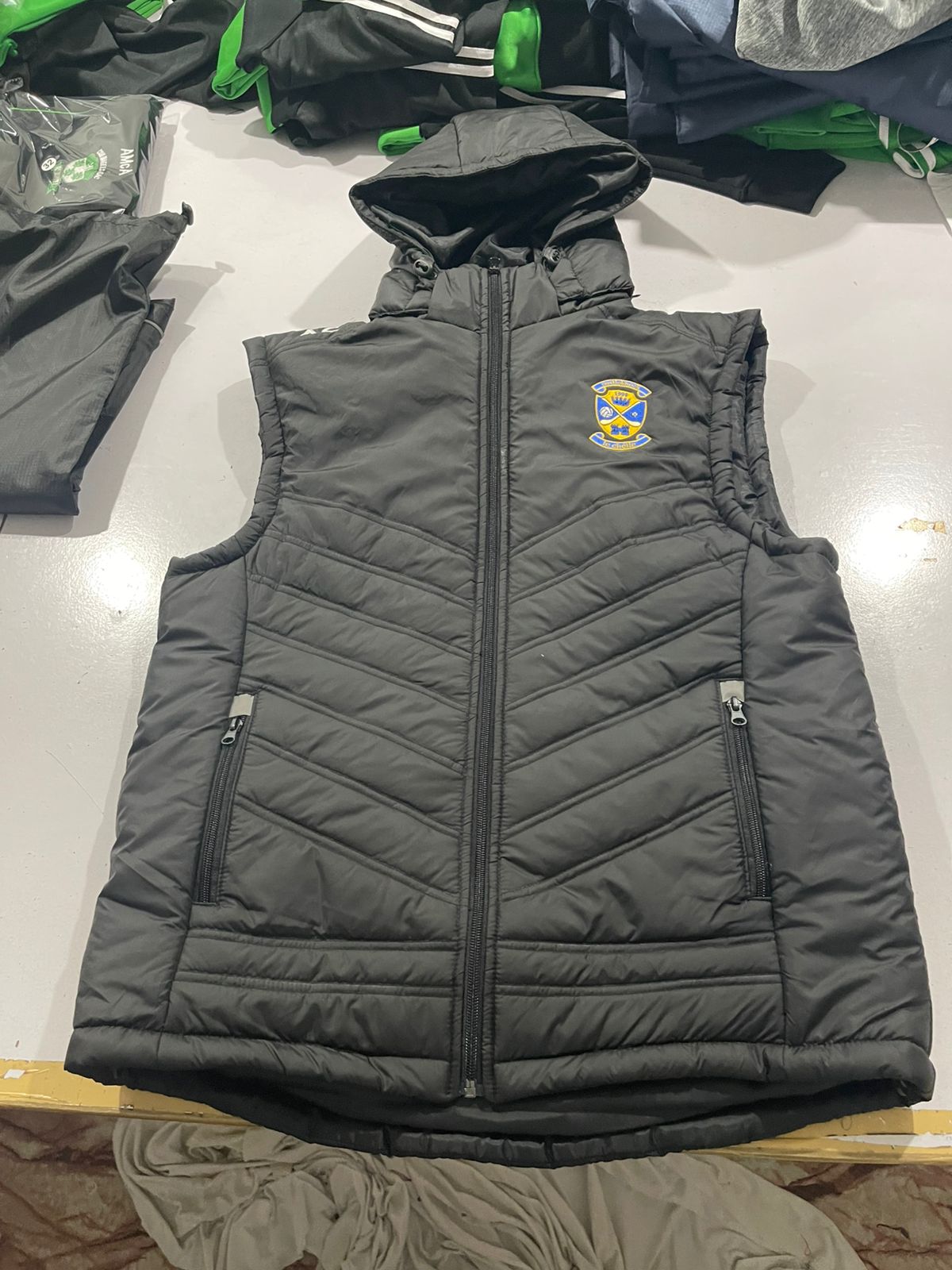 Black personalised team gilet