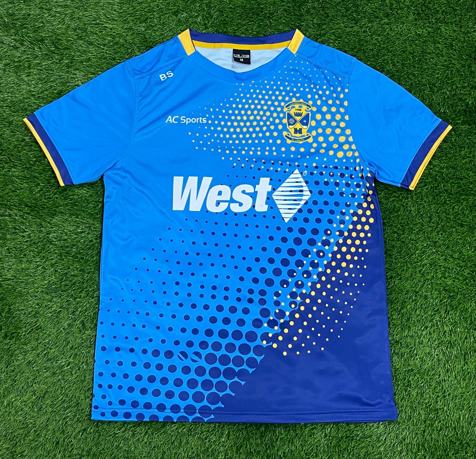 Blue dotted custom GAA jersey