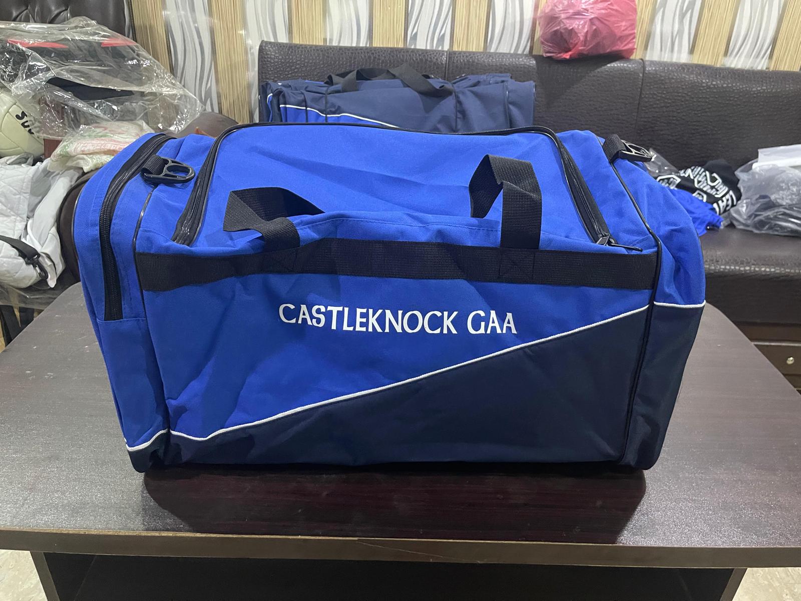 Blue and navy personalised team kit bag