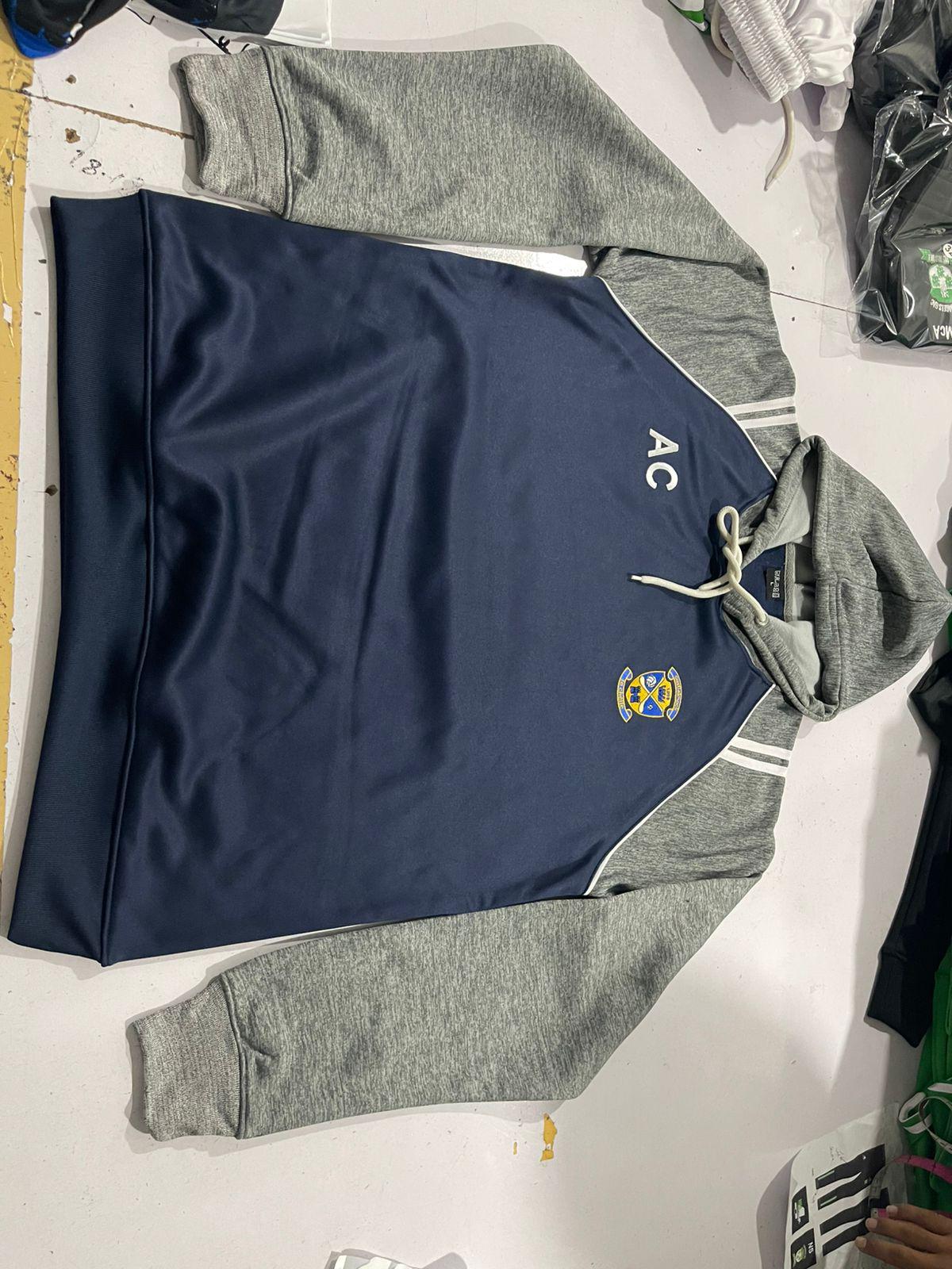 Grey and navy personalised team hoodie
