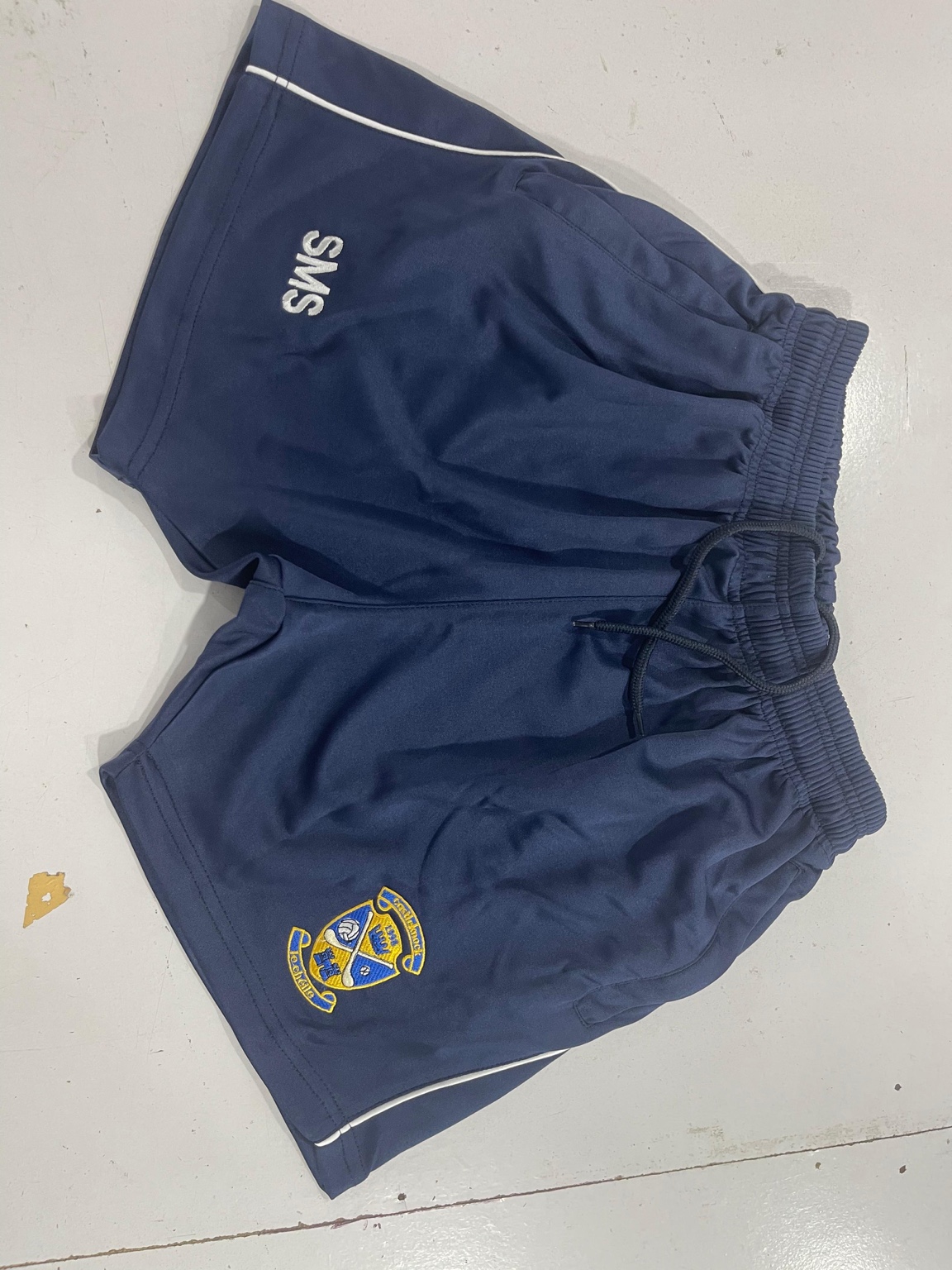 Navy personalised sports shorts