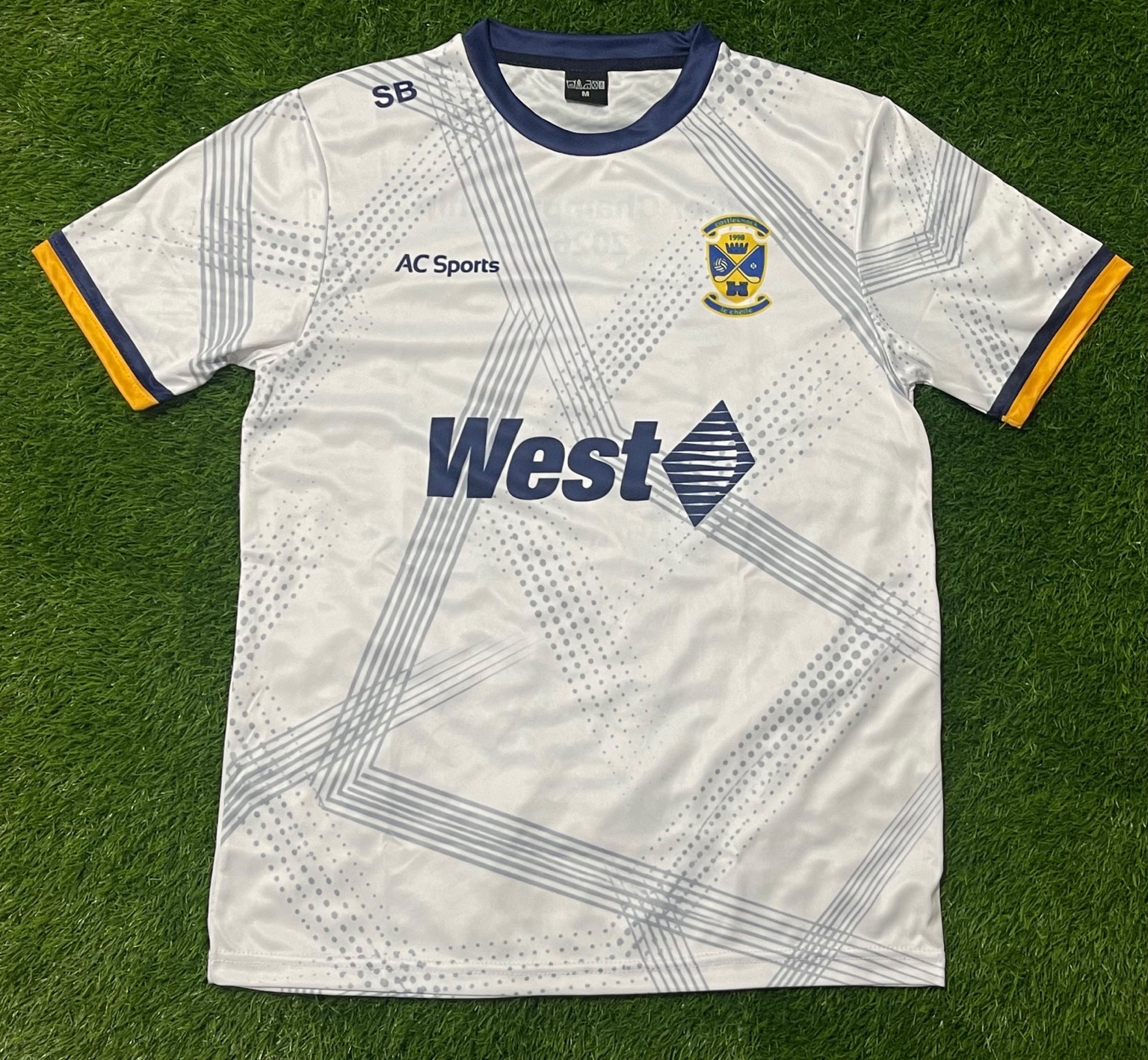 White and grey custom GAA jersey